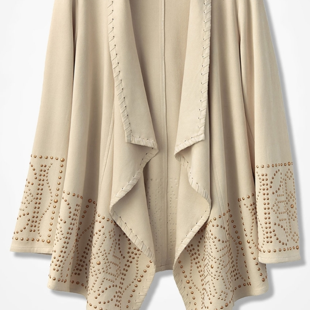 NWT Coldwater Creek Faux Suede Studded Jacket